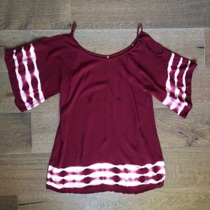 Flowy Maroon Tie Dye Dress